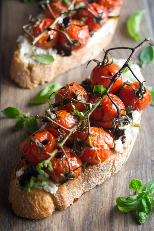 Vined Roasted Tomatoes on Toast | Butter and Things