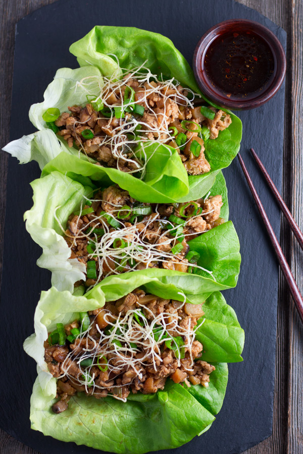 Chicken Lettuce Wraps is a delicious starter or meal. The combination of chicken and the veggies is delightful. | www.butterandthings.com