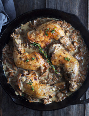 Chicken-with-Chanterelle-Mushrooms-Cream-Sauce | www.butterandthings.com