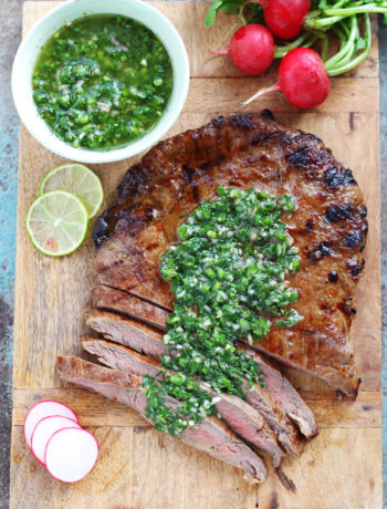 Grilled-Flank-Steak-with-Chimichurri-Sauce | www.butterandthings.com